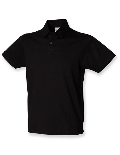 Men´s Short Sleeved Stretch Polo zum Besticken und Bedrucken in der Farbe Black mit Ihren Logo, Schriftzug oder Motiv.