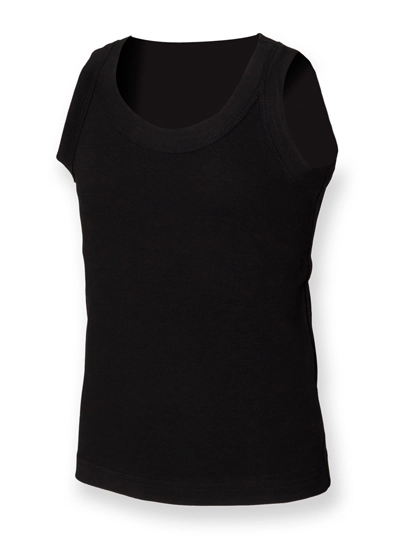 Kids´ Tank Vest zum Besticken und Bedrucken in der Farbe Black mit Ihren Logo, Schriftzug oder Motiv.