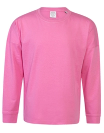 Kids´ Drop Shoulder Slogan Top zum Besticken und Bedrucken in der Farbe Bright Pink mit Ihren Logo, Schriftzug oder Motiv.