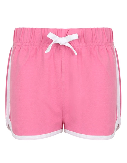 Kids´ Retro Shorts zum Besticken und Bedrucken in der Farbe Bright Pink-White mit Ihren Logo, Schriftzug oder Motiv.