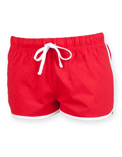 Kids´ Retro Shorts zum Besticken und Bedrucken in der Farbe Red-White mit Ihren Logo, Schriftzug oder Motiv.