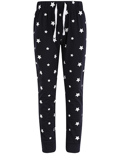 Kids´ Cuffed Lounge Pants zum Besticken und Bedrucken in der Farbe Navy-White Stars mit Ihren Logo, Schriftzug oder Motiv.