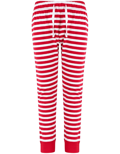 Kids´ Cuffed Lounge Pants zum Besticken und Bedrucken in der Farbe Red-White Stripes mit Ihren Logo, Schriftzug oder Motiv.