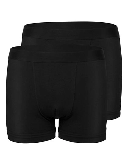 Men´s Boxer Shorts 2-Pack zum Besticken und Bedrucken in der Farbe Black mit Ihren Logo, Schriftzug oder Motiv.