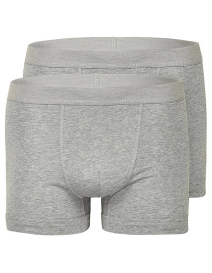 Men´s Boxer Shorts 2-Pack zum Besticken und Bedrucken in der Farbe Grey Melange mit Ihren Logo, Schriftzug oder Motiv.