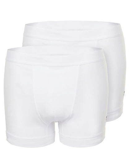 Men´s Boxer Shorts 2-Pack zum Besticken und Bedrucken in der Farbe White mit Ihren Logo, Schriftzug oder Motiv.
