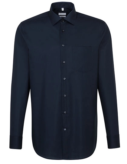 Men´s Shirt Regular Fit Long Sleeve zum Besticken und Bedrucken in der Farbe Dark Blue mit Ihren Logo, Schriftzug oder Motiv.