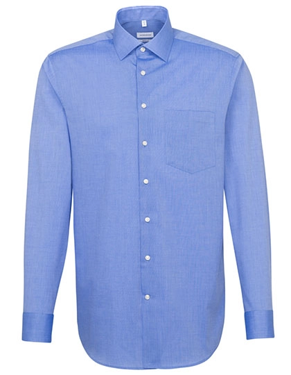 Men´s Shirt Regular Fit Long Sleeve zum Besticken und Bedrucken in der Farbe Mid Blue mit Ihren Logo, Schriftzug oder Motiv.