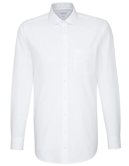 Men´s Shirt Regular Fit Long Sleeve zum Besticken und Bedrucken in der Farbe White mit Ihren Logo, Schriftzug oder Motiv.
