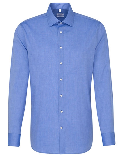 Men´s Shirt Shaped Fit Long Sleeve zum Besticken und Bedrucken in der Farbe Mid Blue mit Ihren Logo, Schriftzug oder Motiv.