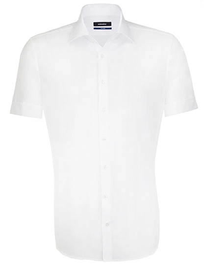 Men´s Shirt Shaped Fit Short Sleeve zum Besticken und Bedrucken in der Farbe White mit Ihren Logo, Schriftzug oder Motiv.