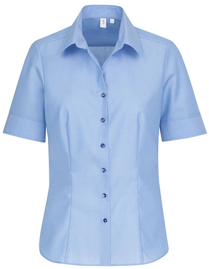 Women´s Blouse Regular Fit Short Sleeve zum Besticken und Bedrucken in der Farbe Light Blue mit Ihren Logo, Schriftzug oder Motiv.