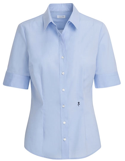 Women´s Blouse Slim Fit Short Sleeve zum Besticken und Bedrucken in der Farbe Light Blue mit Ihren Logo, Schriftzug oder Motiv.