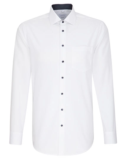 Men´s Shirt Poplin Regular Fit Long Sleeve zum Besticken und Bedrucken in der Farbe White mit Ihren Logo, Schriftzug oder Motiv.