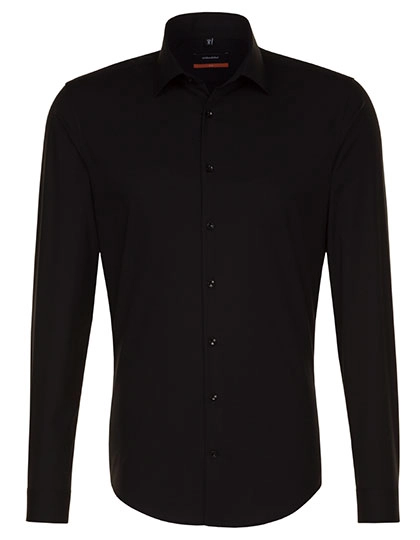 Men´s Shirt Slim Fit Long Sleeve zum Besticken und Bedrucken in der Farbe Black mit Ihren Logo, Schriftzug oder Motiv.