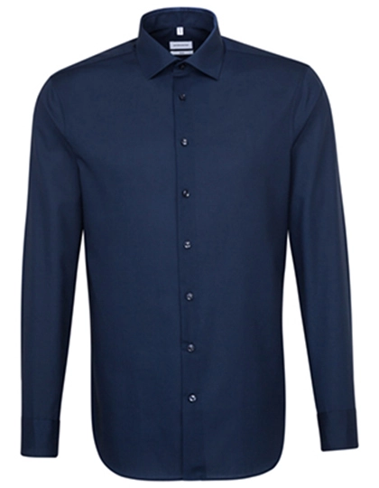 Men´s Shirt Slim Fit Long Sleeve zum Besticken und Bedrucken in der Farbe Dark Blue mit Ihren Logo, Schriftzug oder Motiv.