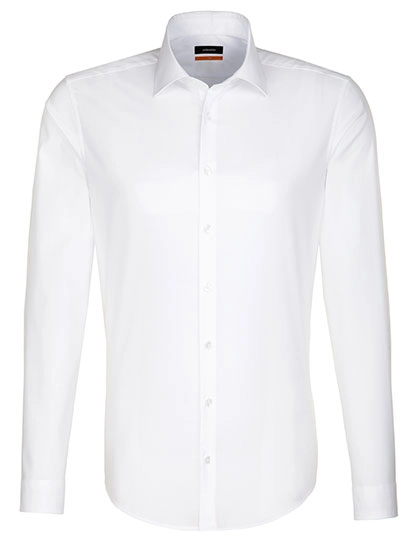 Men´s Shirt Slim Fit Long Sleeve zum Besticken und Bedrucken in der Farbe White mit Ihren Logo, Schriftzug oder Motiv.
