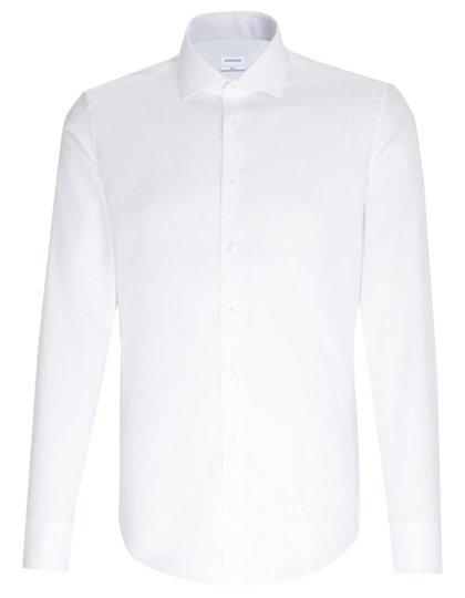 Men´s Shirt Slim Fit Oxford Longsleeve zum Besticken und Bedrucken in der Farbe White mit Ihren Logo, Schriftzug oder Motiv.