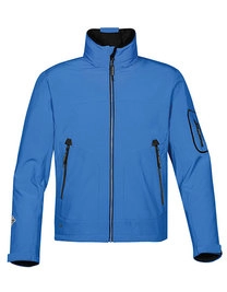 Men´s Cruise Softshell Jacket zum Besticken und Bedrucken in der Farbe Marine Blue-Black mit Ihren Logo, Schriftzug oder Motiv.