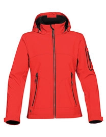 Women´s Cruise Softshell Jacket zum Besticken und Bedrucken in der Farbe True Red-Black mit Ihren Logo, Schriftzug oder Motiv.