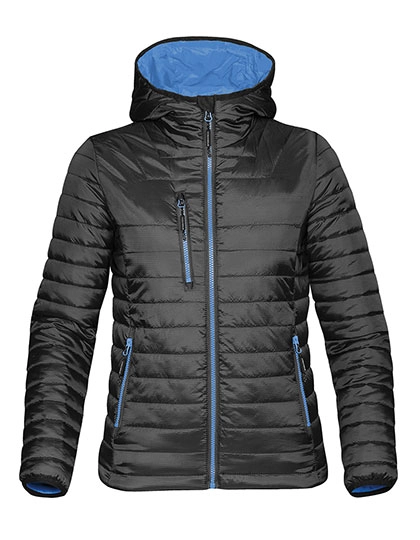 Women´s Gravity Thermal Jacket zum Besticken und Bedrucken in der Farbe Black-Marine Blue mit Ihren Logo, Schriftzug oder Motiv.