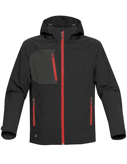 Men´s Sidewinder Shell Jacket zum Besticken und Bedrucken in der Farbe Black-Bright Red mit Ihren Logo, Schriftzug oder Motiv.