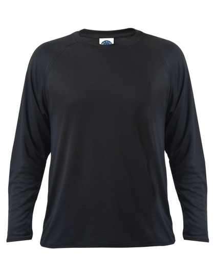 Sport T-Shirt Long Sleeve zum Besticken und Bedrucken in der Farbe Black mit Ihren Logo, Schriftzug oder Motiv.
