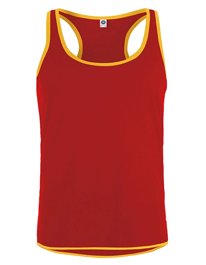 Men´s Contrast Sports Vest zum Besticken und Bedrucken in der Farbe Fiesta Red-Gold mit Ihren Logo, Schriftzug oder Motiv.