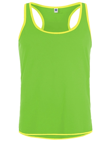 Men´s Contrast Sports Vest zum Besticken und Bedrucken in der Farbe Fluorescent Green-Fluorescent Yellow mit Ihren Logo, Schriftzug oder Motiv.