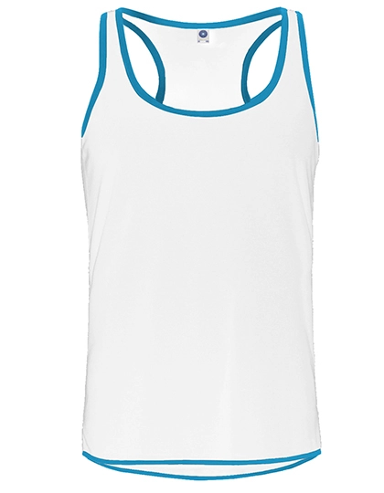 Men´s Contrast Sports Vest zum Besticken und Bedrucken in der Farbe White-Atoll mit Ihren Logo, Schriftzug oder Motiv.