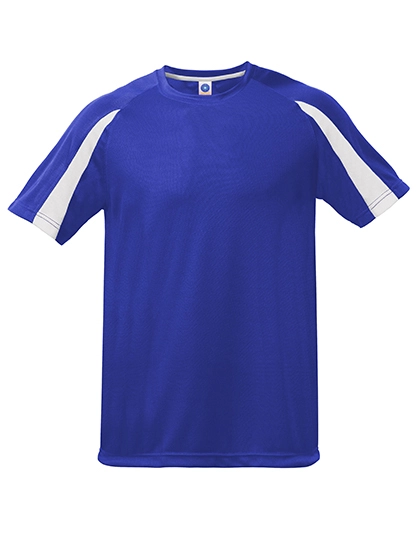 Unisex Contrast Sports T-Shirt zum Besticken und Bedrucken in der Farbe Deep Royal-White mit Ihren Logo, Schriftzug oder Motiv.