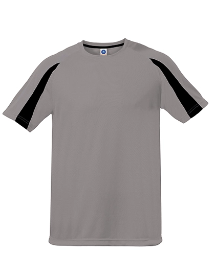 Unisex Contrast Sports T-Shirt zum Besticken und Bedrucken in der Farbe Sports Grey (Melange)-Black mit Ihren Logo, Schriftzug oder Motiv.