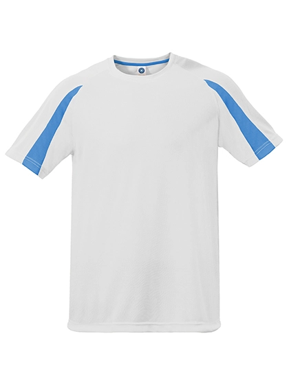 Unisex Contrast Sports T-Shirt zum Besticken und Bedrucken in der Farbe White-Atoll mit Ihren Logo, Schriftzug oder Motiv.
