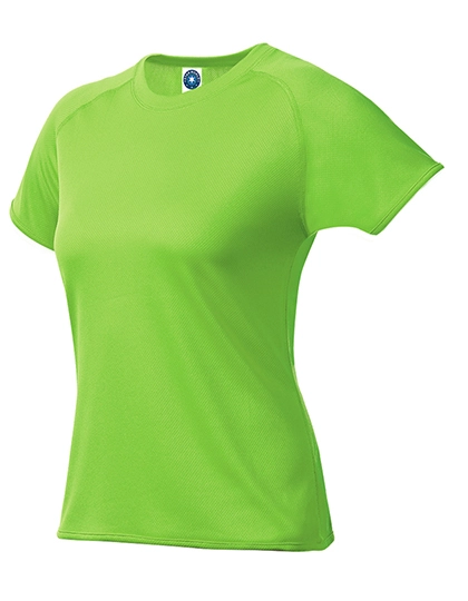 Ladies´ Sport T-Shirt zum Besticken und Bedrucken in der Farbe Fluorescent Green mit Ihren Logo, Schriftzug oder Motiv.