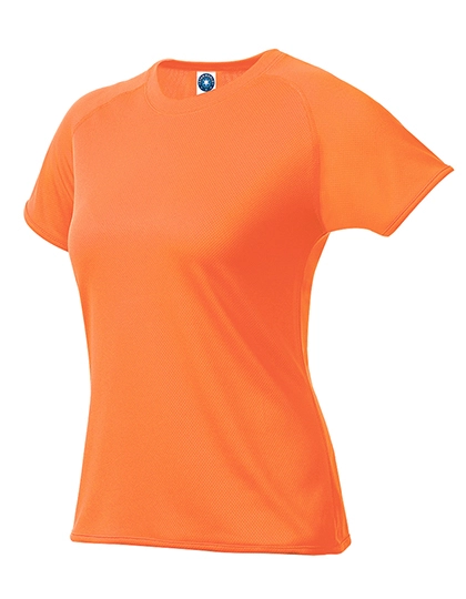 Ladies´ Sport T-Shirt zum Besticken und Bedrucken in der Farbe Fluorescent Orange mit Ihren Logo, Schriftzug oder Motiv.