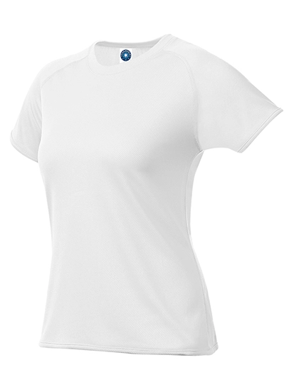 Ladies´ Sport T-Shirt zum Besticken und Bedrucken in der Farbe White mit Ihren Logo, Schriftzug oder Motiv.