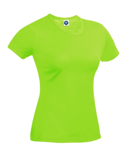 Ladies´ Performance T-Shirt zum Besticken und Bedrucken in der Farbe Fluorescent Green mit Ihren Logo, Schriftzug oder Motiv.