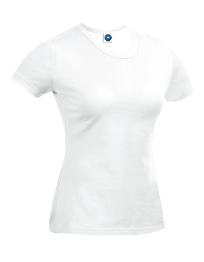 Ladies´ Performance T-Shirt zum Besticken und Bedrucken in der Farbe White mit Ihren Logo, Schriftzug oder Motiv.