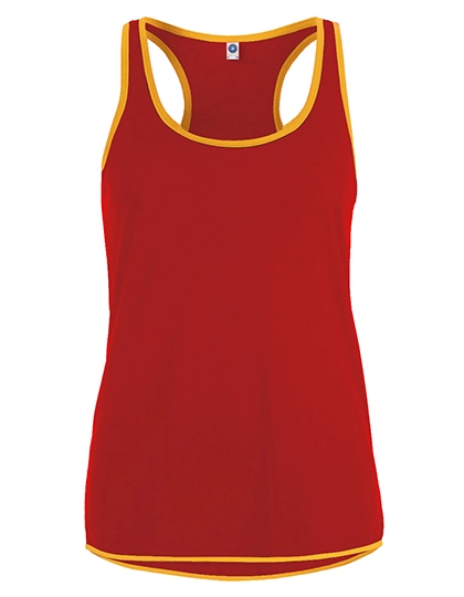 Ladies´ Contrast Sports Vest zum Besticken und Bedrucken in der Farbe Fiesta Red-Gold mit Ihren Logo, Schriftzug oder Motiv.