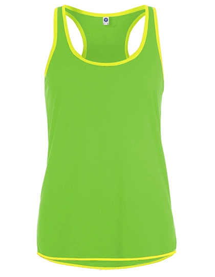 Ladies´ Contrast Sports Vest zum Besticken und Bedrucken in der Farbe Fluorescent Green-Fluorescent Yellow mit Ihren Logo, Schriftzug oder Motiv.