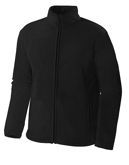 Men´s Full Zip Fleece Jacket zum Besticken und Bedrucken in der Farbe Black mit Ihren Logo, Schriftzug oder Motiv.