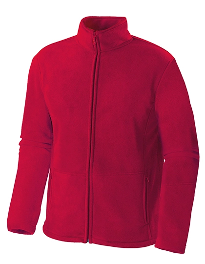 Men´s Full Zip Fleece Jacket zum Besticken und Bedrucken in der Farbe Bright Red mit Ihren Logo, Schriftzug oder Motiv.