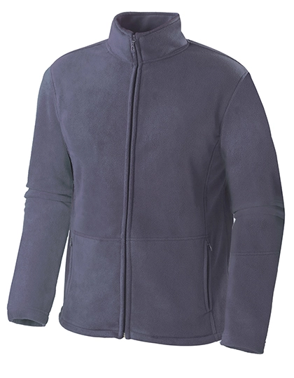 Men´s Full Zip Fleece Jacket zum Besticken und Bedrucken in der Farbe Charcoal mit Ihren Logo, Schriftzug oder Motiv.