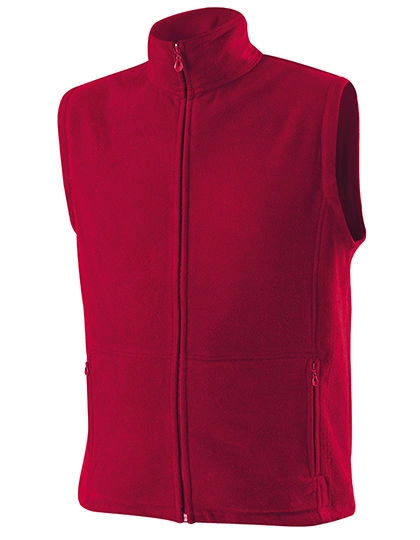 Fleece Body Warmer zum Besticken und Bedrucken in der Farbe Bright Red mit Ihren Logo, Schriftzug oder Motiv.