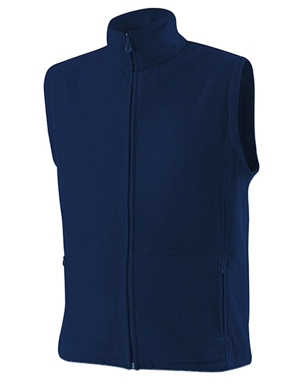 Fleece Body Warmer zum Besticken und Bedrucken in der Farbe Navy Blue mit Ihren Logo, Schriftzug oder Motiv.