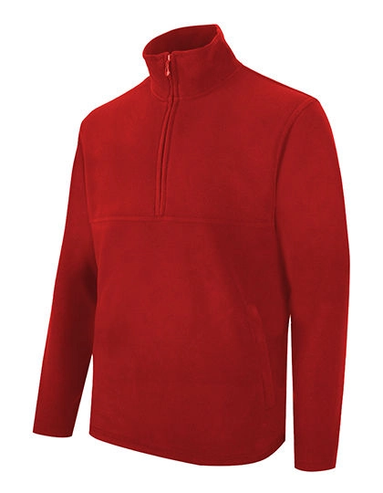Zip Neck Fleece zum Besticken und Bedrucken in der Farbe Bright Red mit Ihren Logo, Schriftzug oder Motiv.