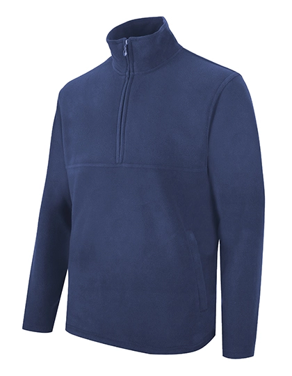 Zip Neck Fleece zum Besticken und Bedrucken in der Farbe Navy Blue mit Ihren Logo, Schriftzug oder Motiv.