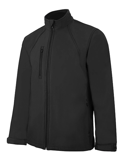 Men´s Soft-Shell Jacket zum Besticken und Bedrucken in der Farbe Black mit Ihren Logo, Schriftzug oder Motiv.