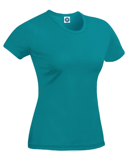 Ladies´ Organic Cotton T-Shirt zum Besticken und Bedrucken in der Farbe Atoll mit Ihren Logo, Schriftzug oder Motiv.