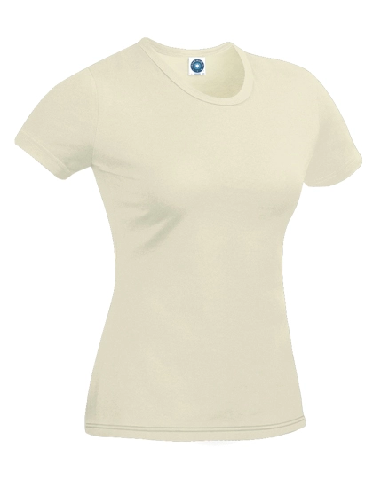 Ladies´ Organic Cotton T-Shirt zum Besticken und Bedrucken in der Farbe Natural mit Ihren Logo, Schriftzug oder Motiv.